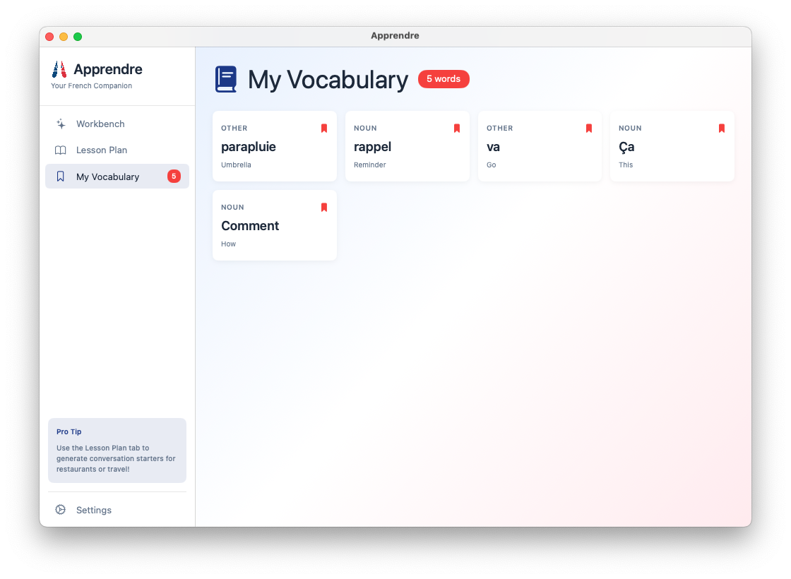 Apprendre - Master french, privately - Screenshot 4 showing product features and functionality