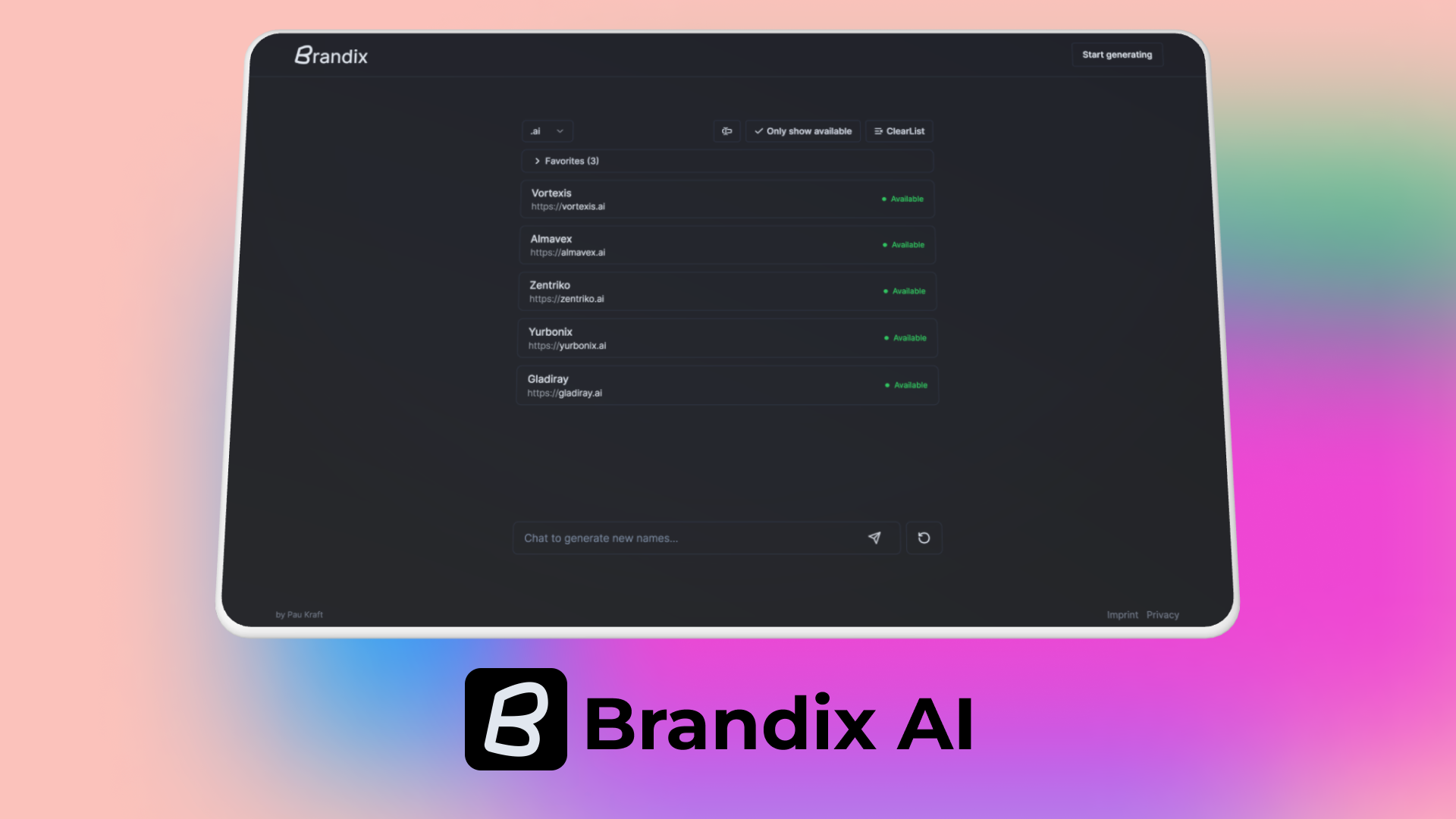 Media Brandix AI - Penjana Nama Jenama Segera dan Pintar Anda 3