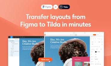 Illustration einer nahtlosen Übertragung von Designs von Figma zu Tilda