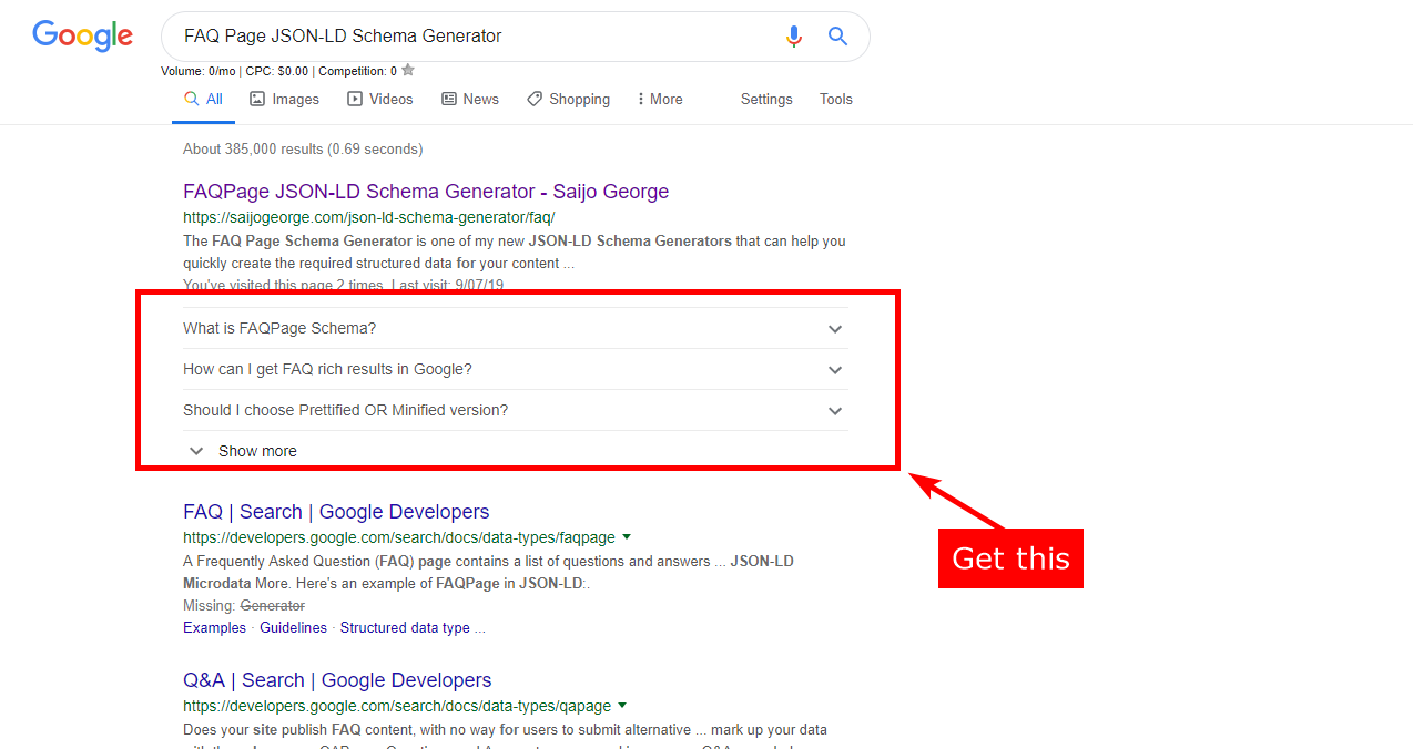 Google FAQ Result Generator  gallery image