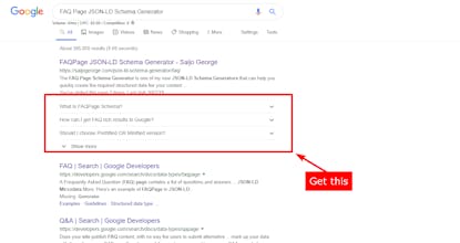 Google FAQ Result Generator gallery image