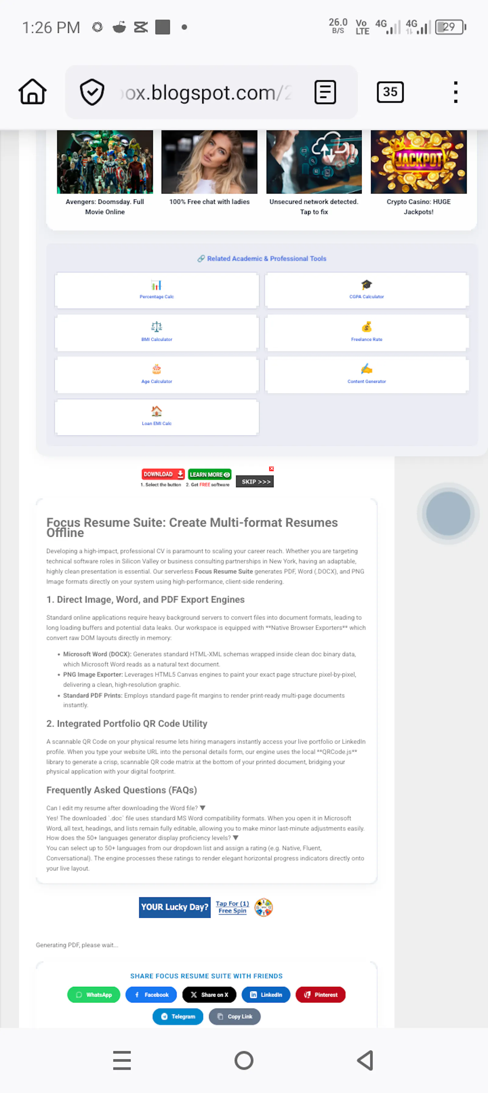 Focus Resume Suite screenshot 6