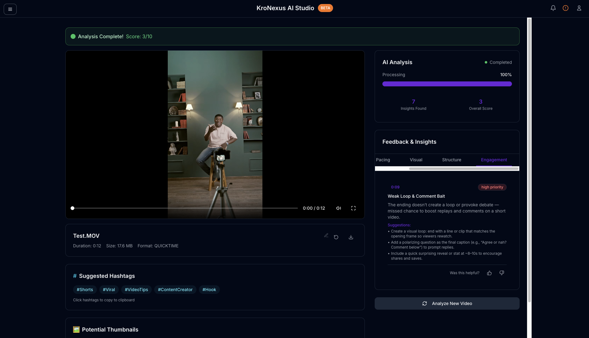 Video Analysis Studio - KroNexus AI gallery image