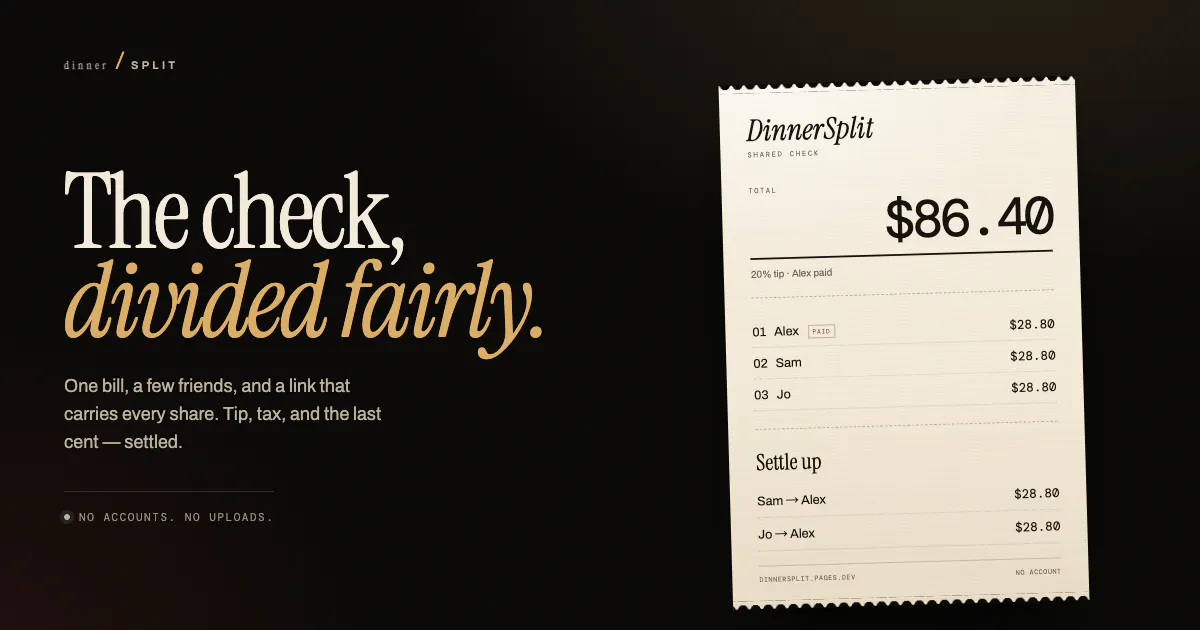 DinnerSplit gallery image