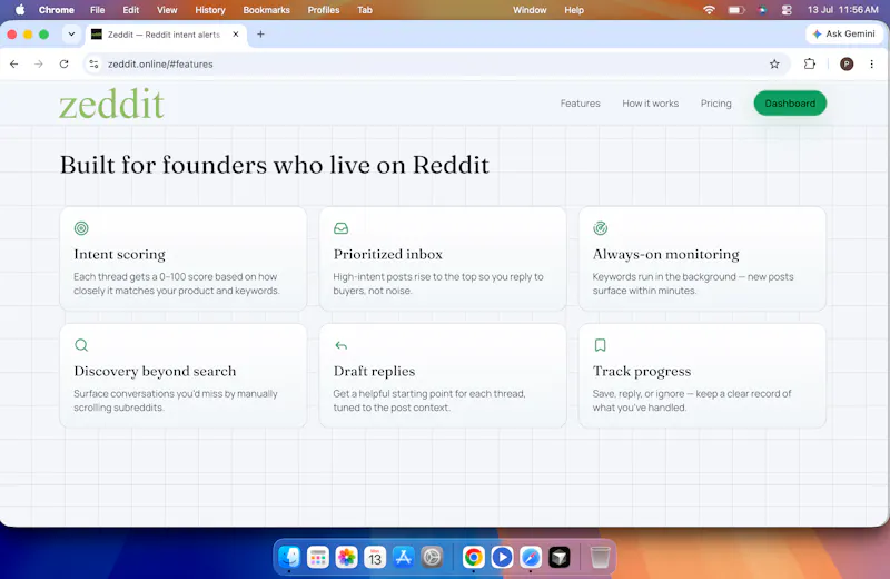 Zeddit—Reddit intent alerts for founders screenshot 4