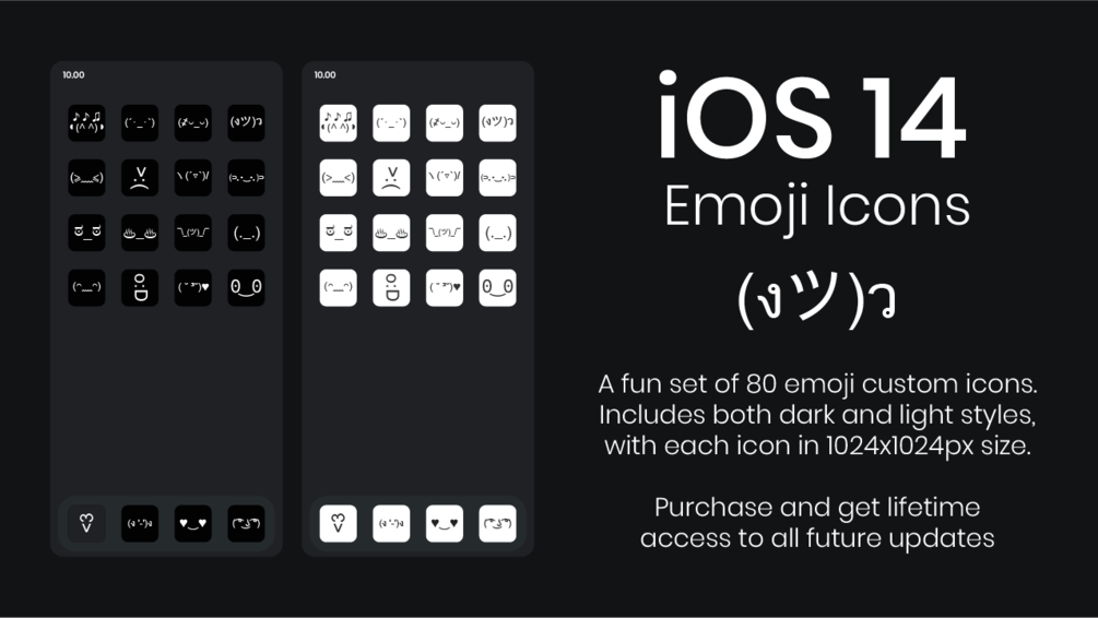 iOS 14 Kaomoji And Emoticon Icons (งツ)ว gallery image