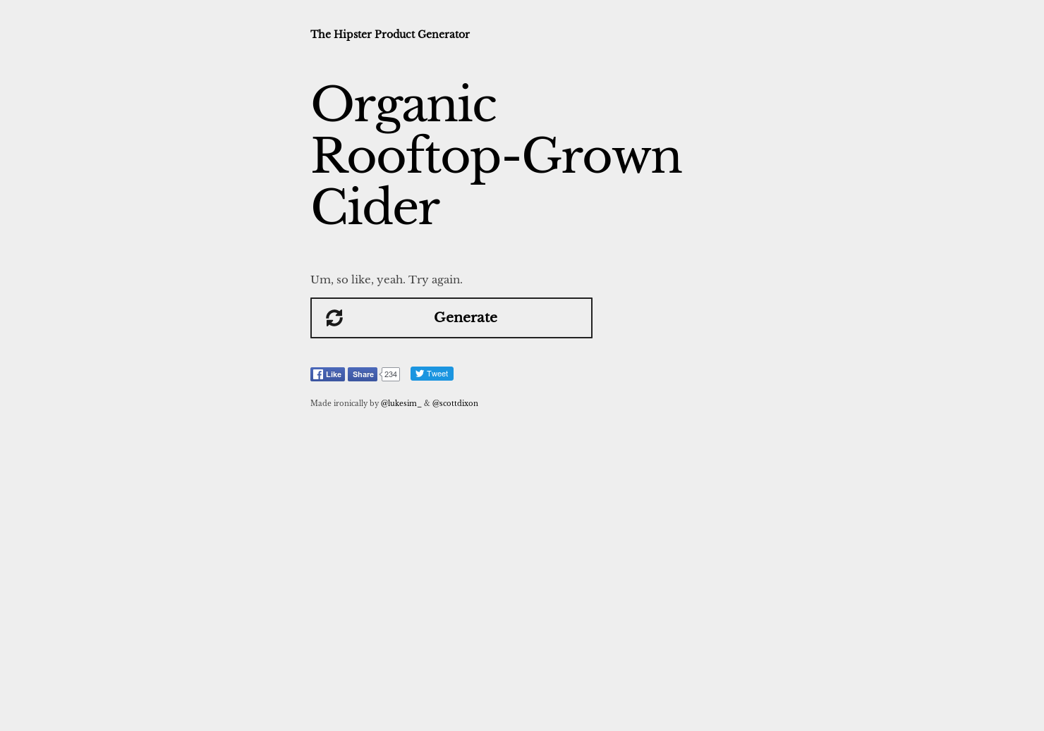Hipster Product Generator