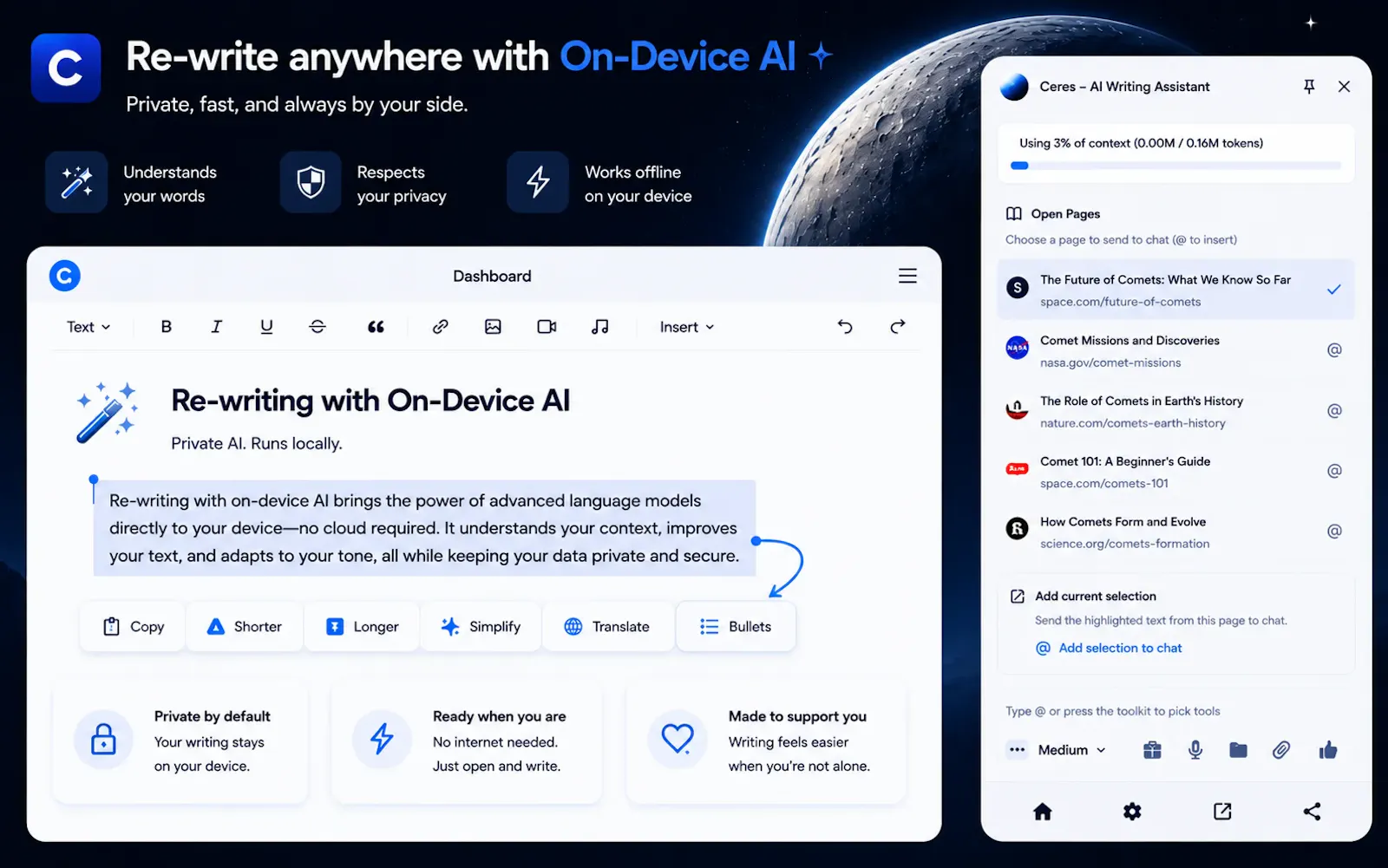 Ceres: On-Device AI Browser Assistant screenshot 1