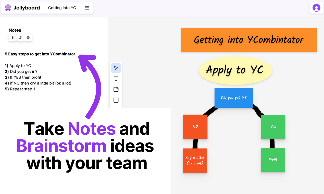 jellyboard - Effective brainstorming and notes for your team.
