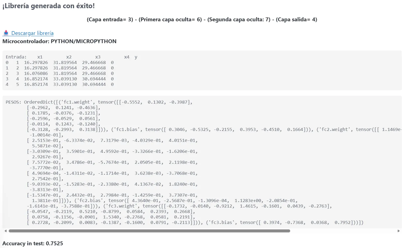 IA Generador neural network library screenshot 3