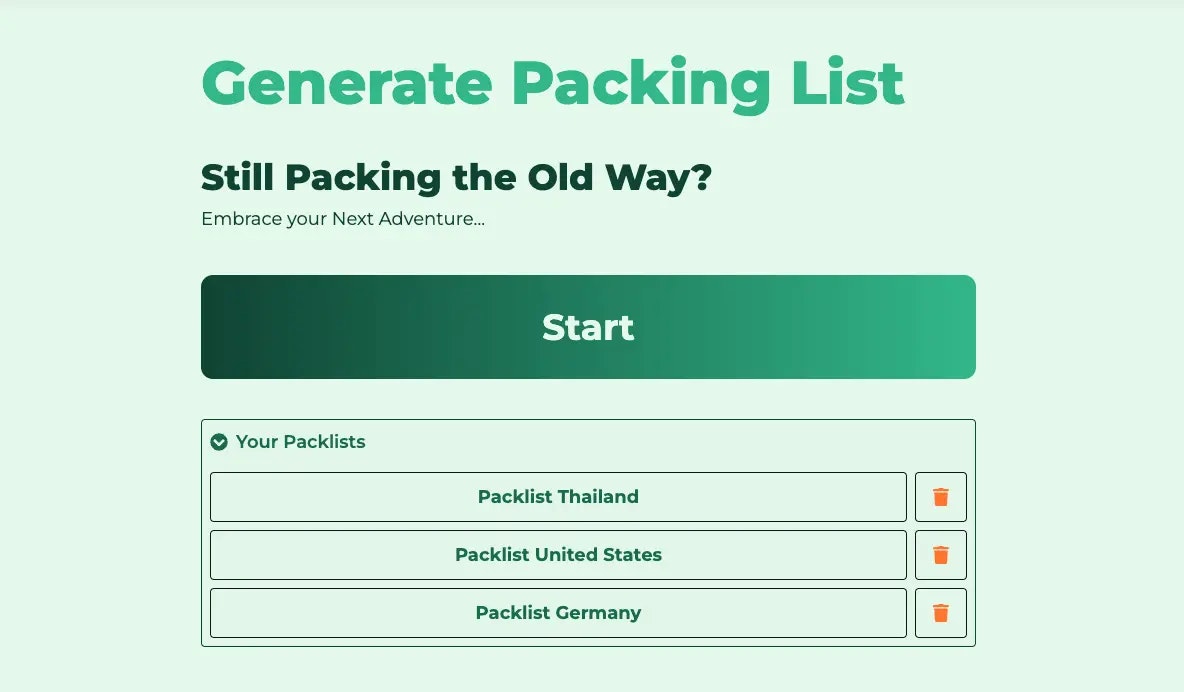 Pack Den zak - Genereert reisverpakkingslijsten op basis van de gebruikersbehoeften media 9