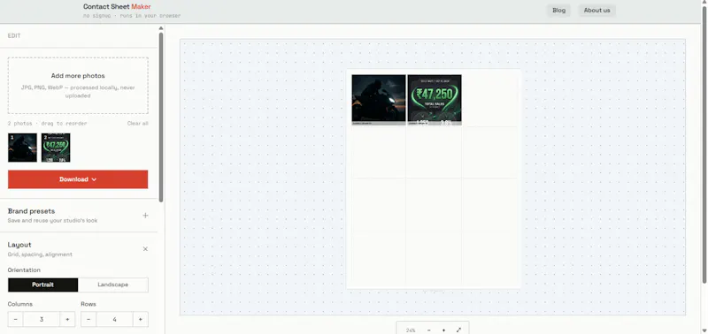 Contact Sheet Maker - in few clicks screenshot 1