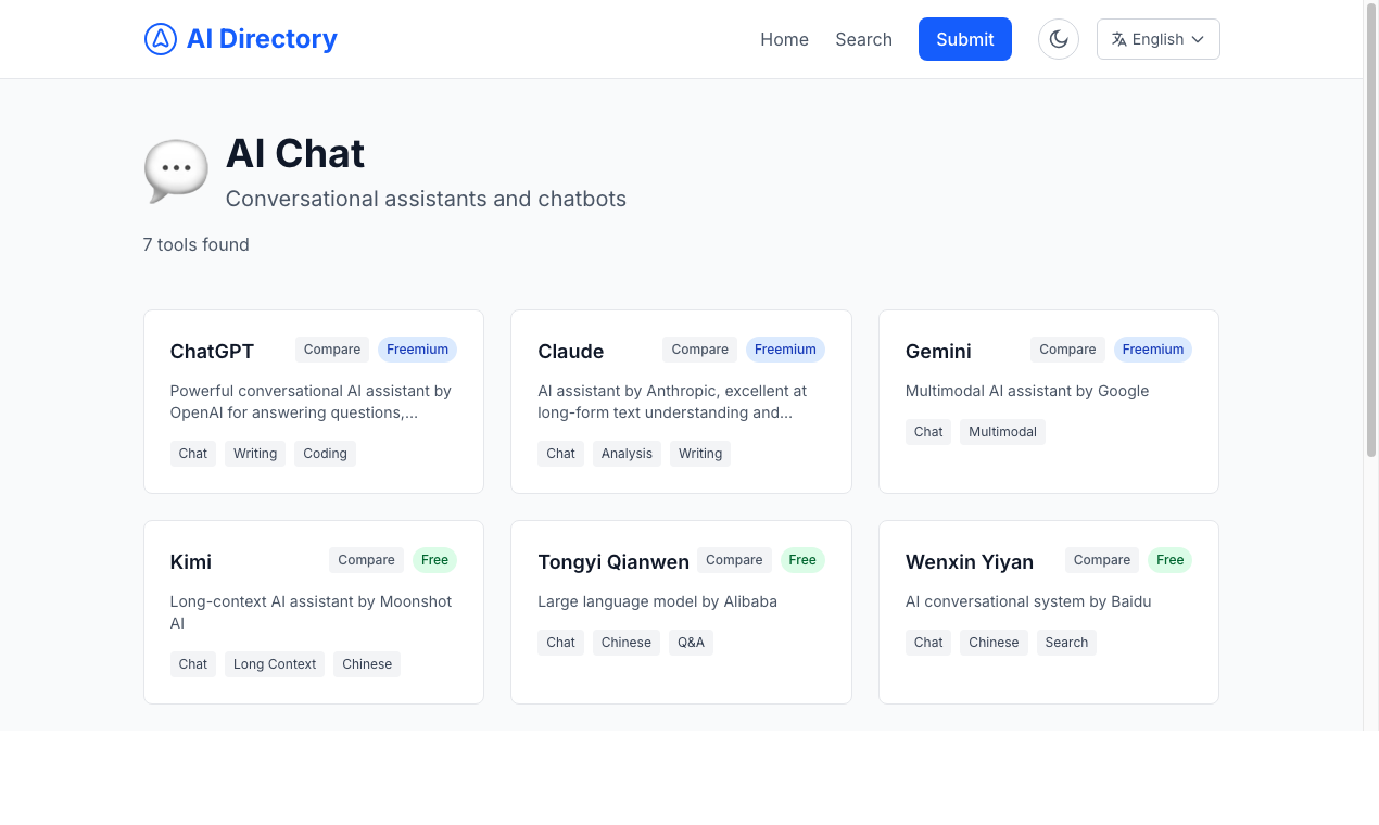 AI Directory - Screenshot 3 showing product features and functionality
