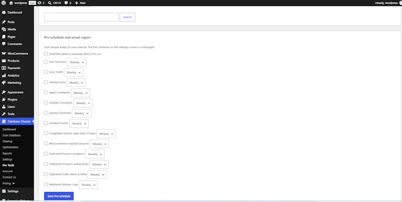 Nexura Database Cleaner & Optimizer screenshot 2