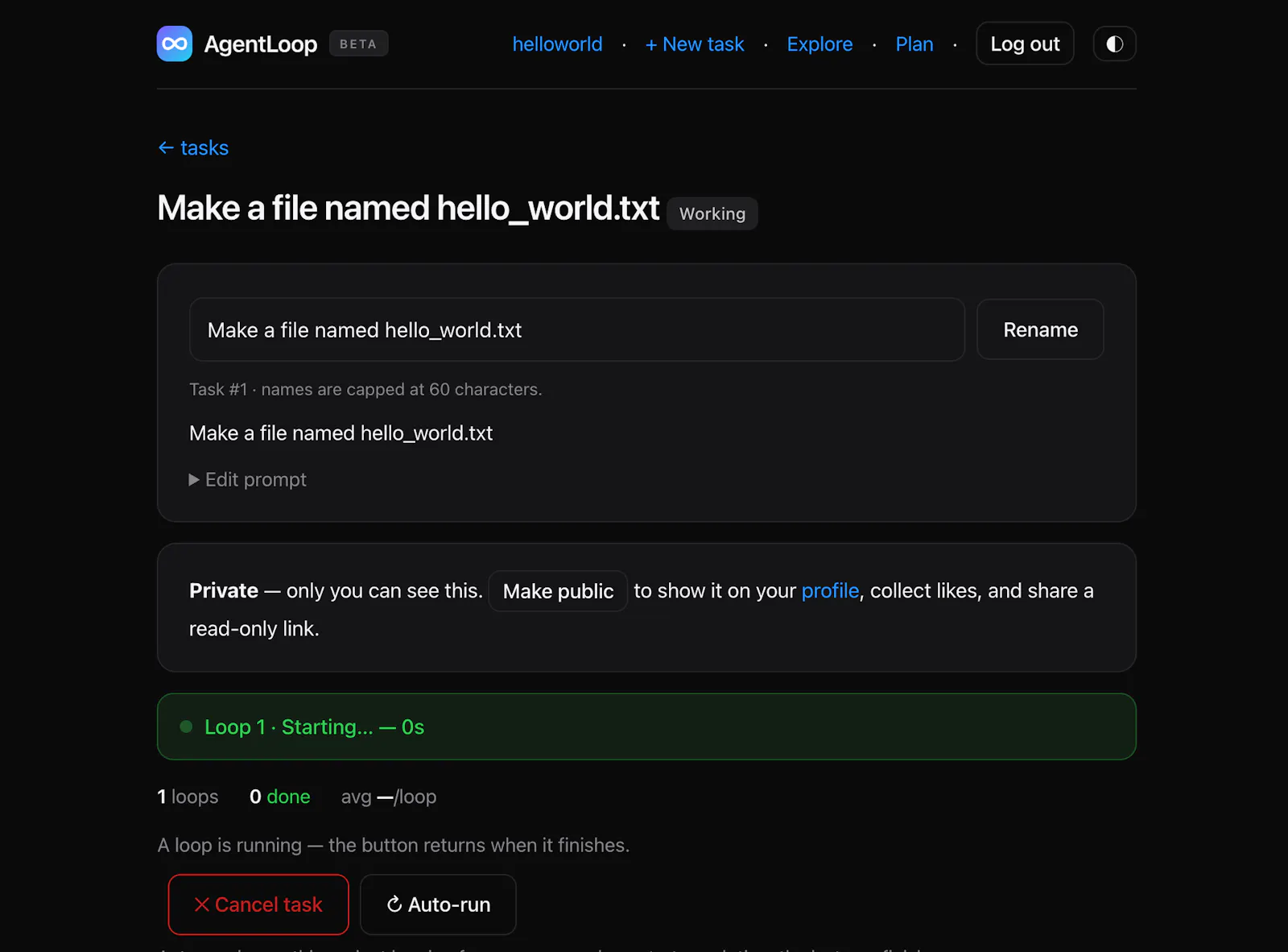 Agent Loop screenshot 1