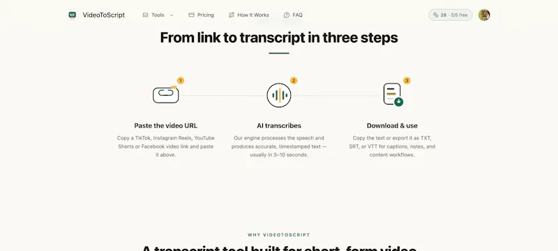 VideoToScript screenshot 2