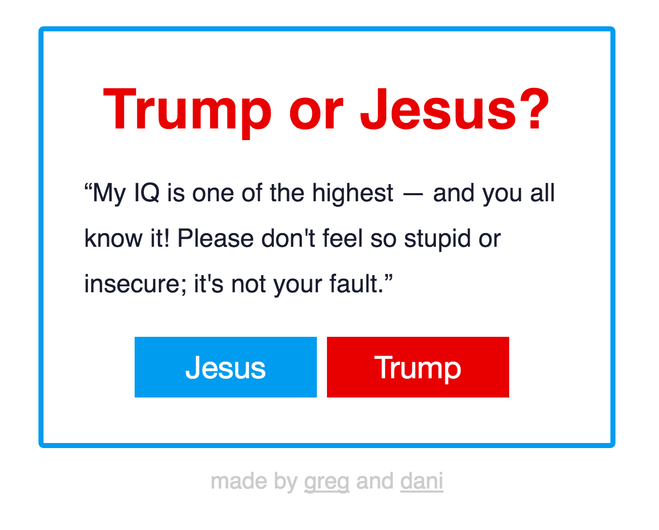 Trump or Jesus