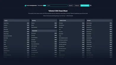 Tailwind CSS Cheat Sheet gallery image