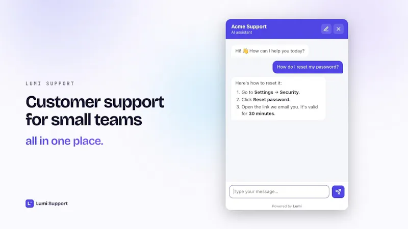 Lumi Support screenshot 1 (video preview)