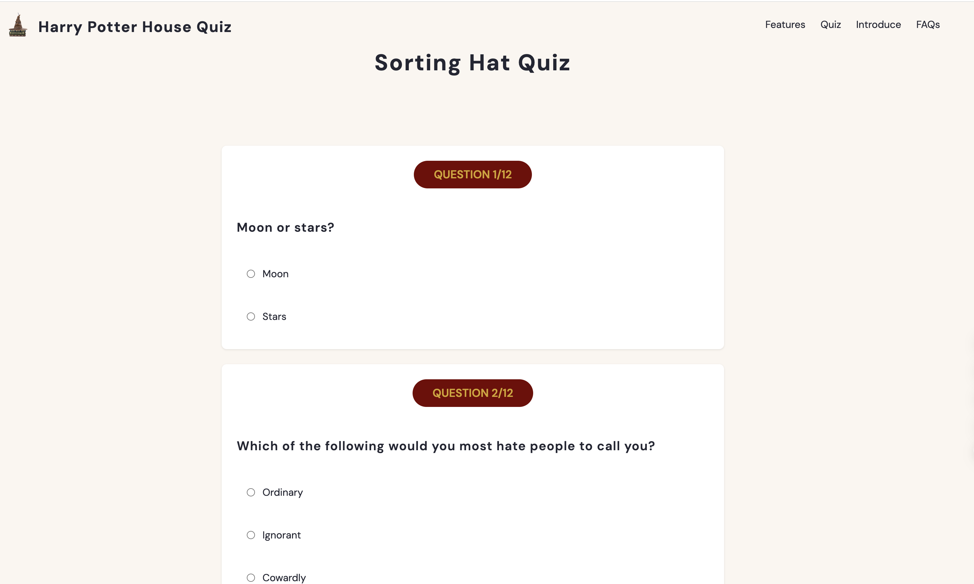 Harry Potter House Quiz - zum Spaß Medien 1