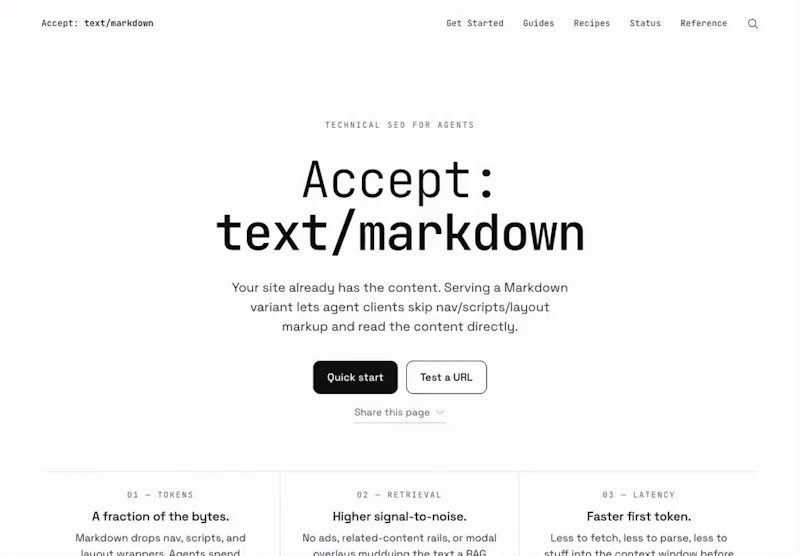 Serve Markdown to LLMs via Accept Header screenshot 1 (video preview)