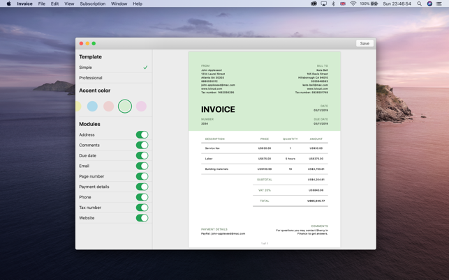 Invoice.app for Mac gallery image