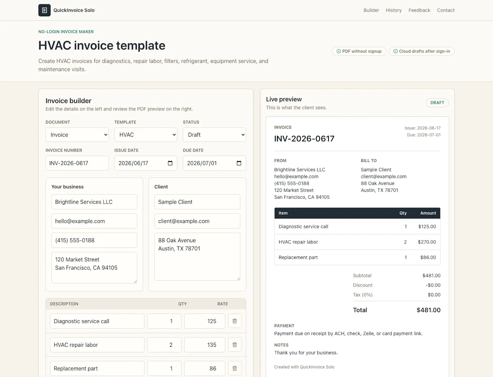 QuickInvoice Solo screenshot 2