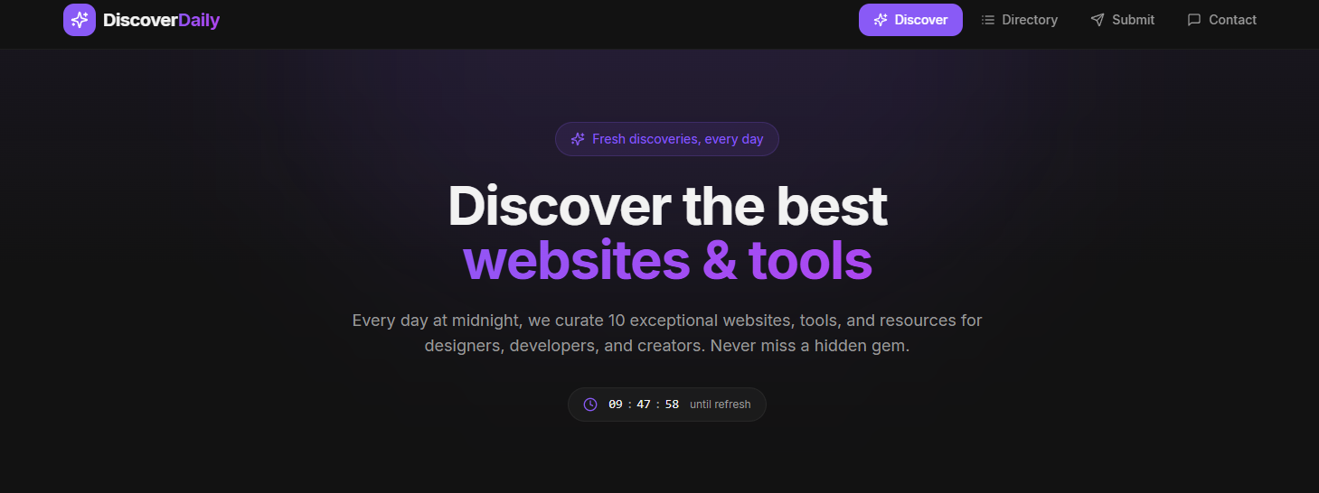 DiscoverDaily - Main product screenshot demonstrating key features and user interface