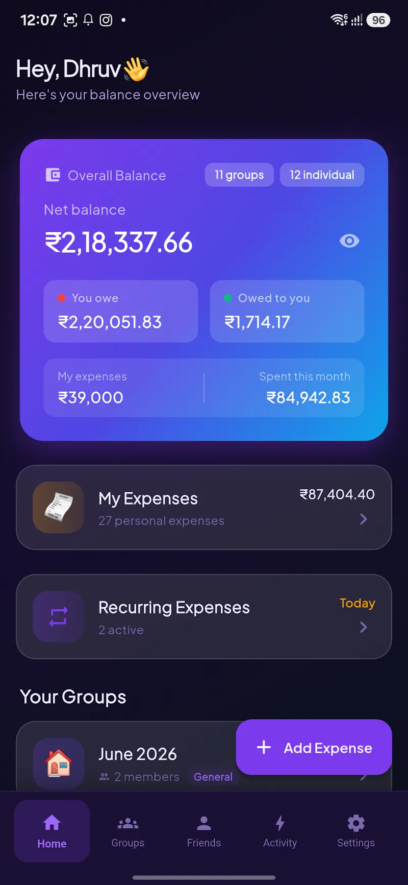 Splitwisely  screenshot 1