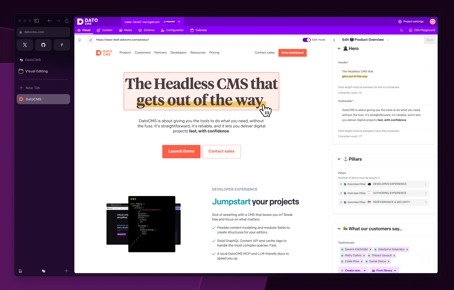 Visual Editing by DatoCMS - Screenshot 2 showing product features and functionality