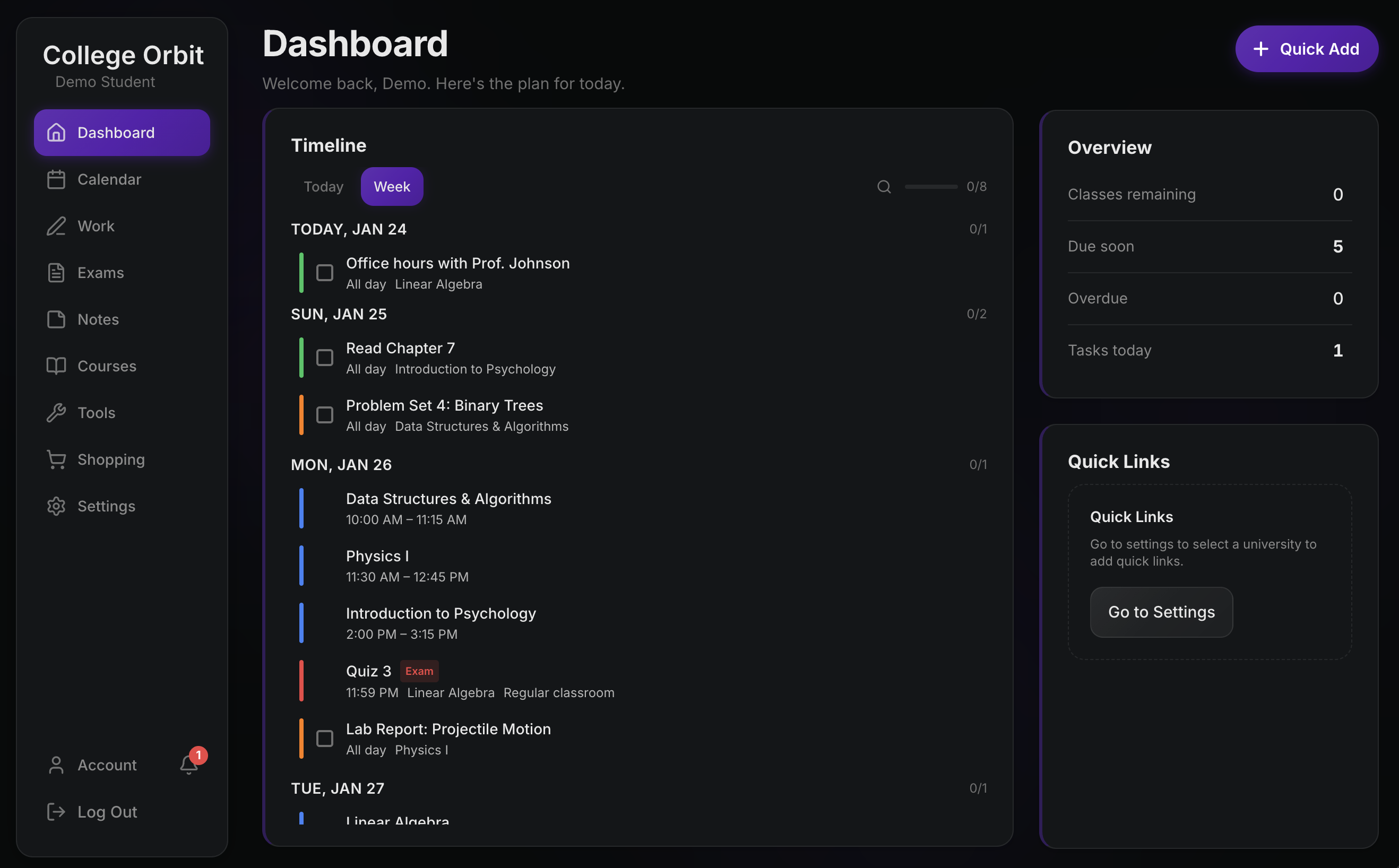 College Orbit - Screenshot 2 showing product features and functionality