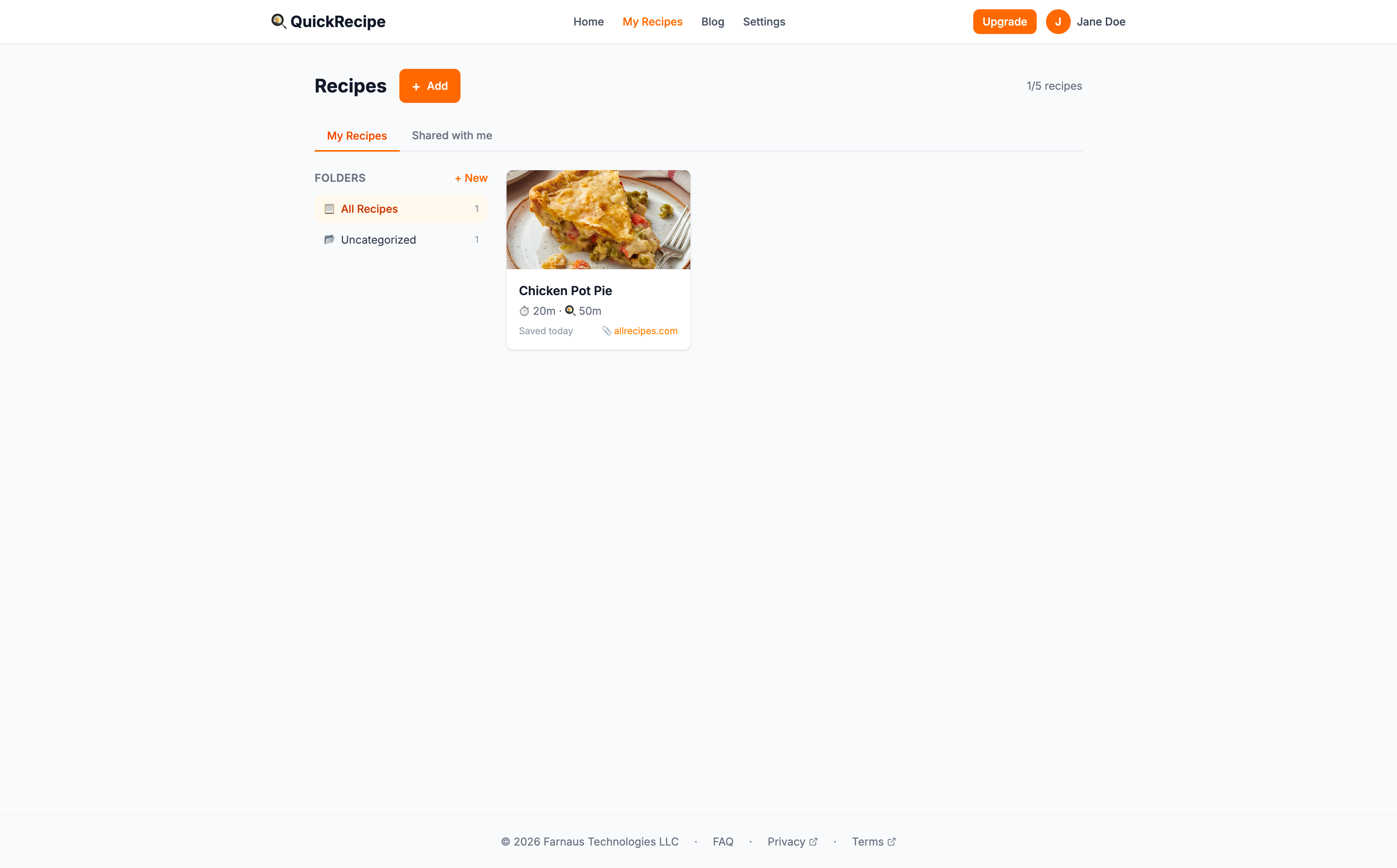 QuickRecipe - Screenshot 2 showing product features and functionality