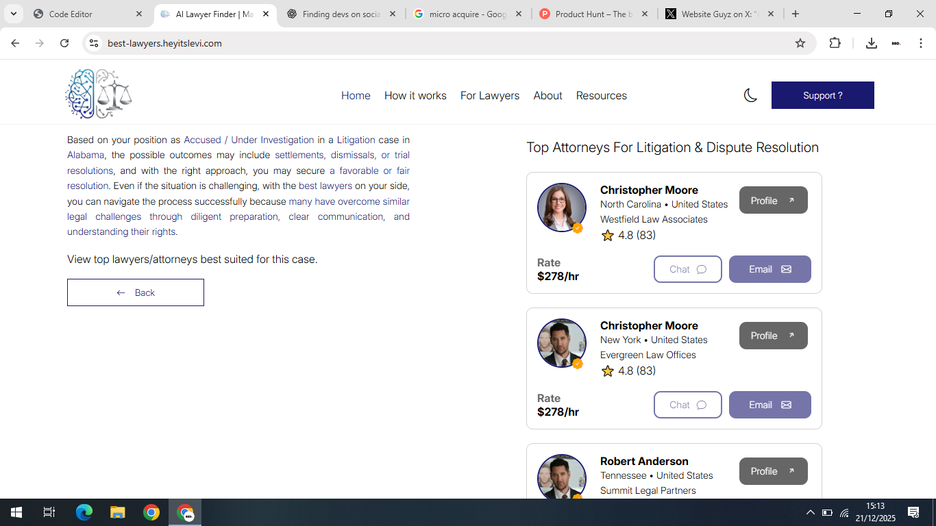 AI Legal Matching Platform gallery image