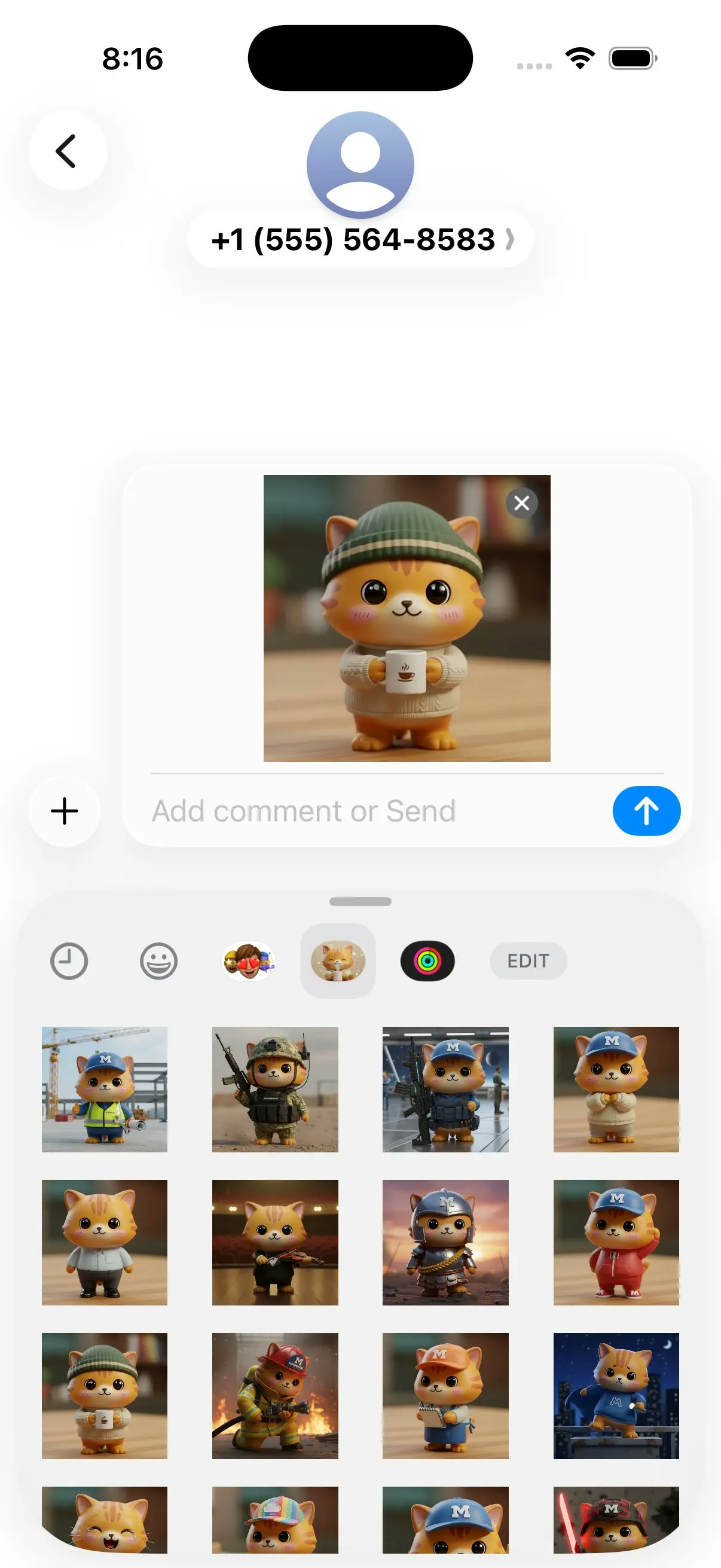 MinoCat Stickers - Main product screenshot demonstrating key features and user interface