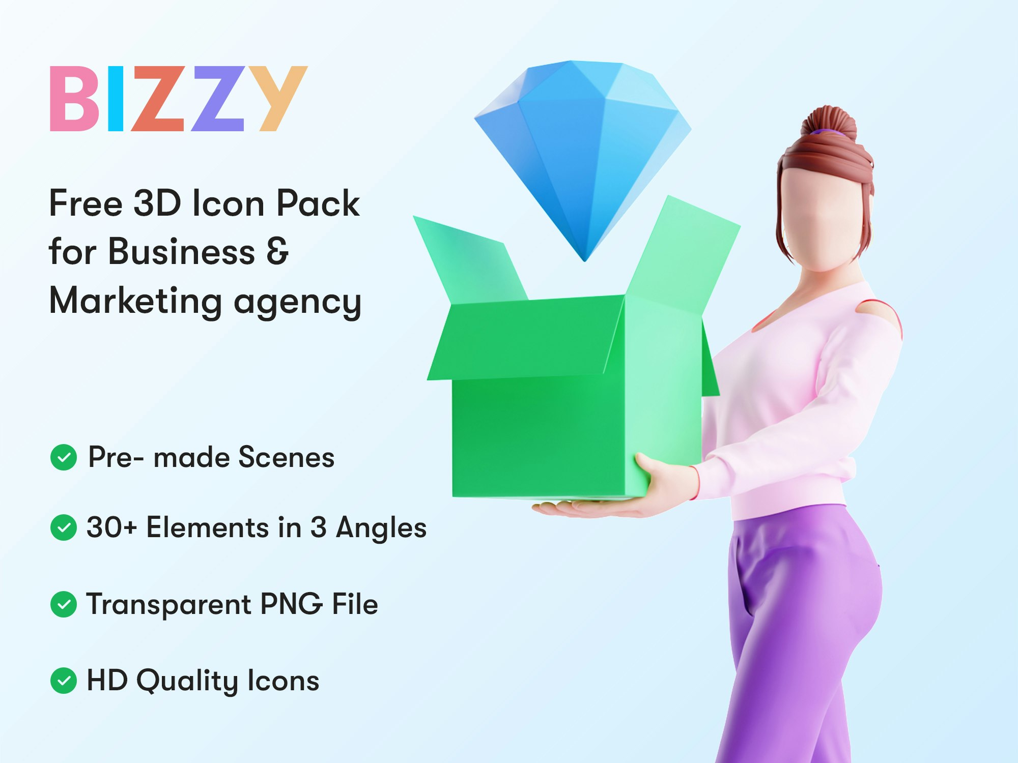 Bizzy - Marketing agency 3D Icon Pack