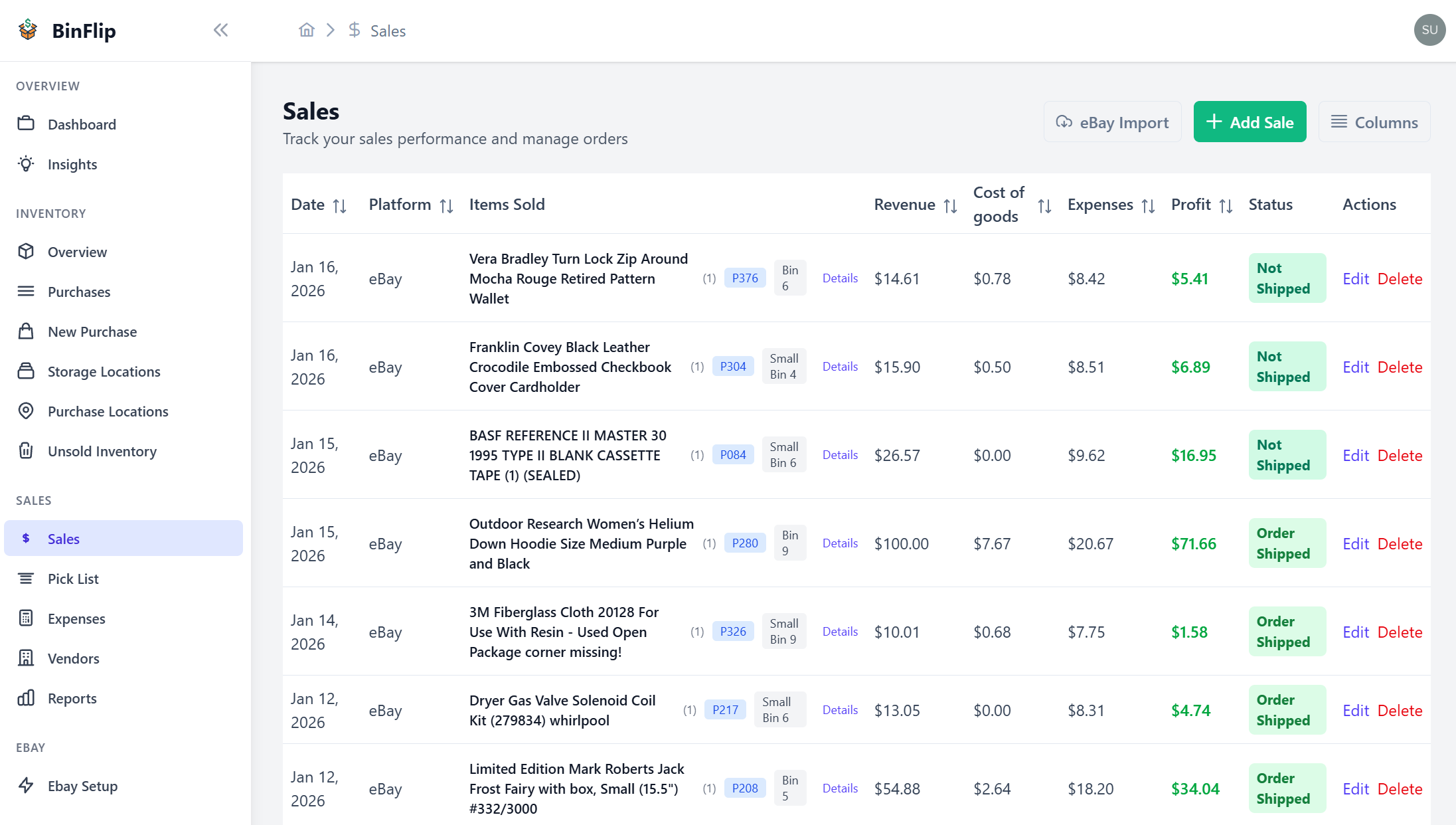 BinFlip.com - Main product screenshot demonstrating key features and user interface