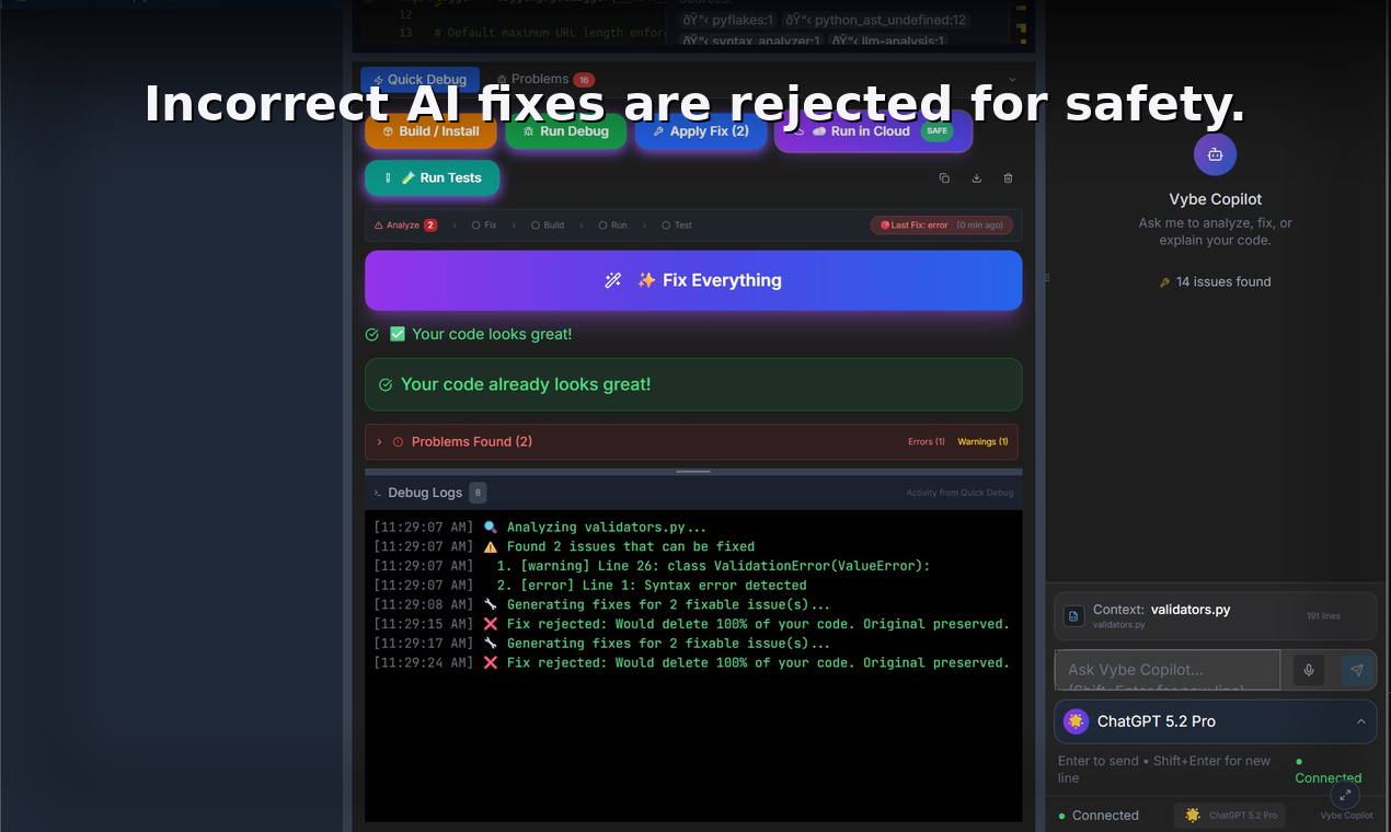 VybeCoder - Screenshot 5 showing product features and functionality
