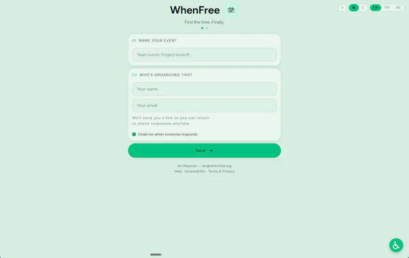 WhenFree screenshot 1