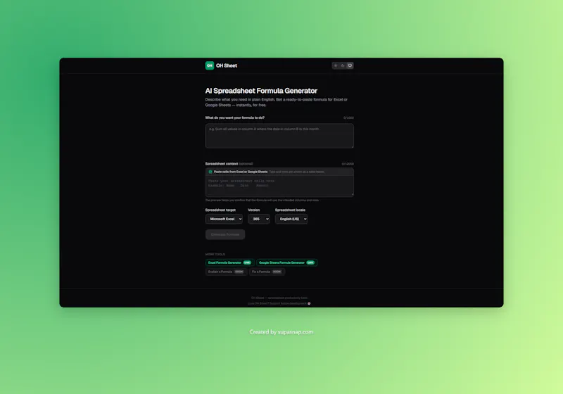 OH Sheet screenshot 2