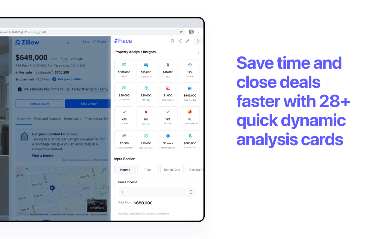 Fiaca.io - Zillow 내부의 빠르고 쉬운 임대 부동산 분석 미디어 2