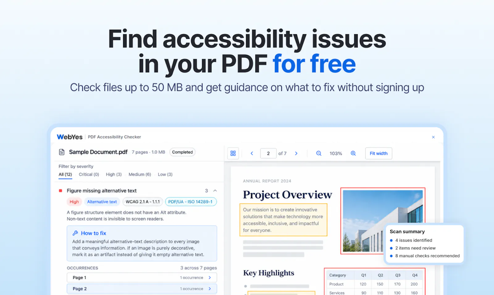 PDF Accessibility Checker by WebYes screenshot 2