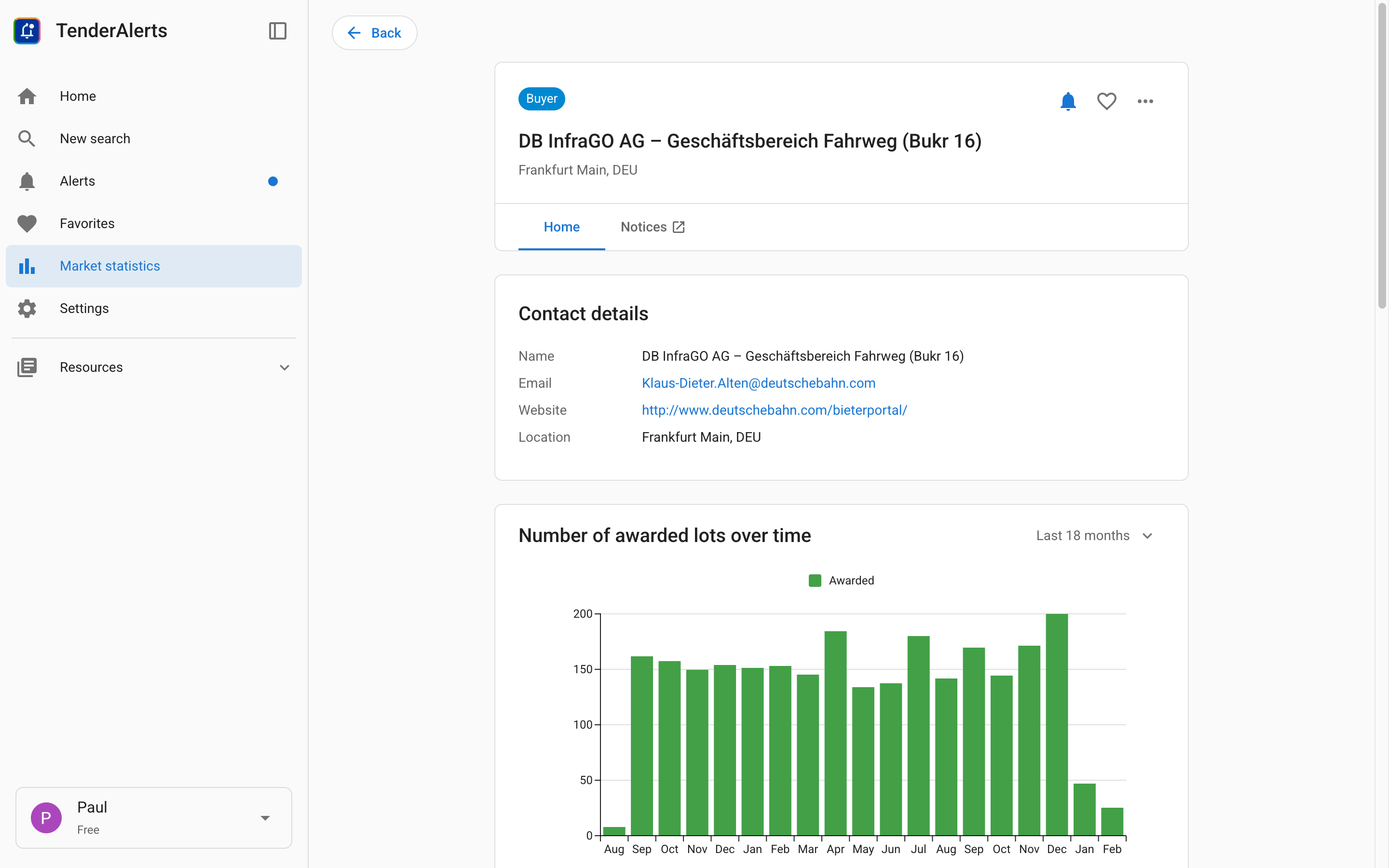 TenderAlerts.eu - Screenshot 5 showing product features and functionality