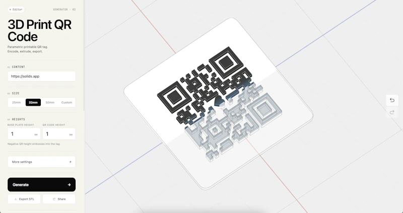 QR Code Generator for 3D Printing screenshot 2