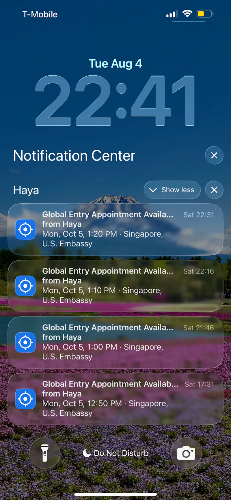 Haya — Global Entry appointment alerts screenshot 2