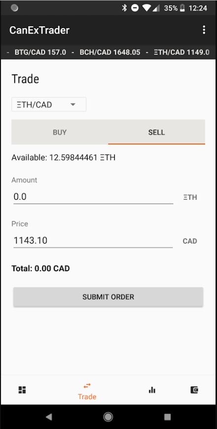 CanExTrader - QuadrigaCX Easy Trading in Mobile App gallery image