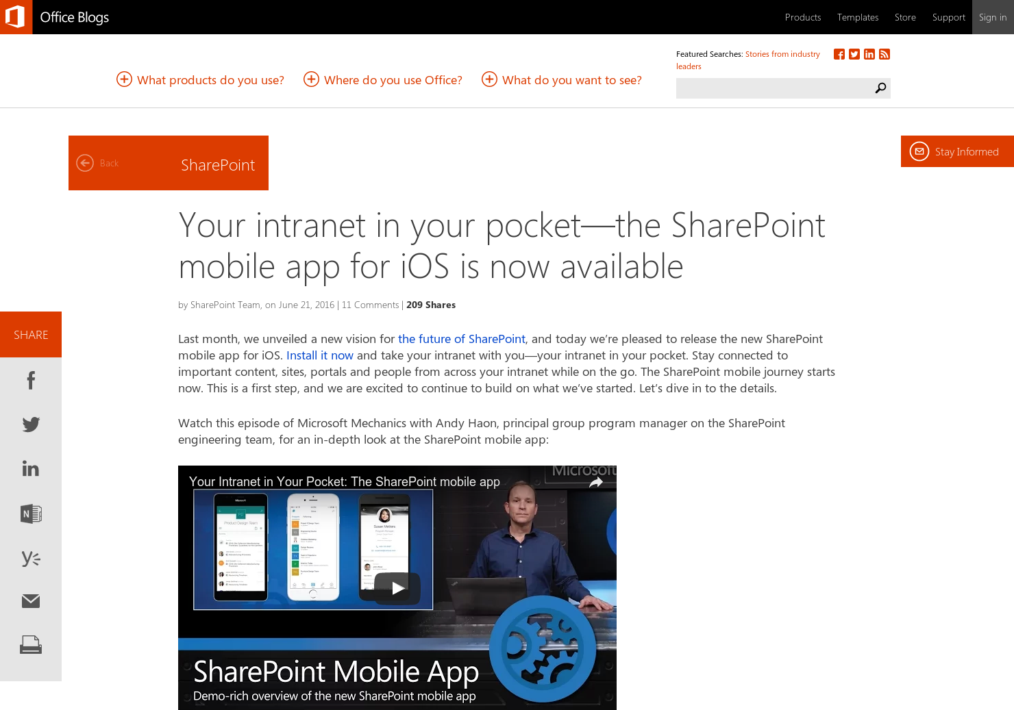 Microsoft SharePoint for iOS