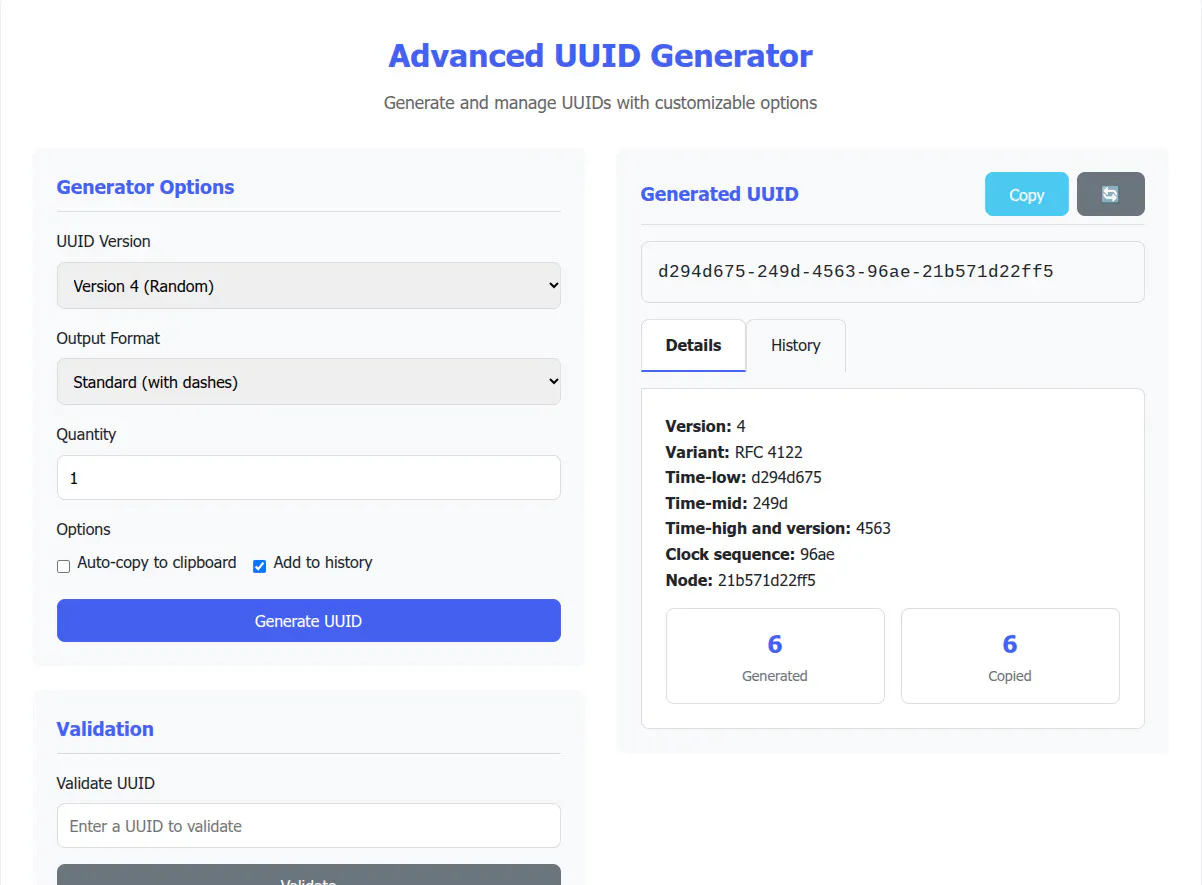 UUID Generator gallery image