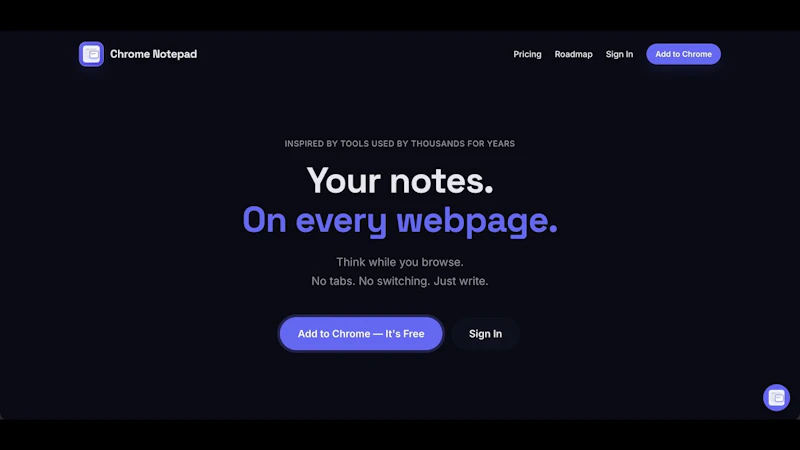 Chrome Notepad screenshot 1 (video preview)
