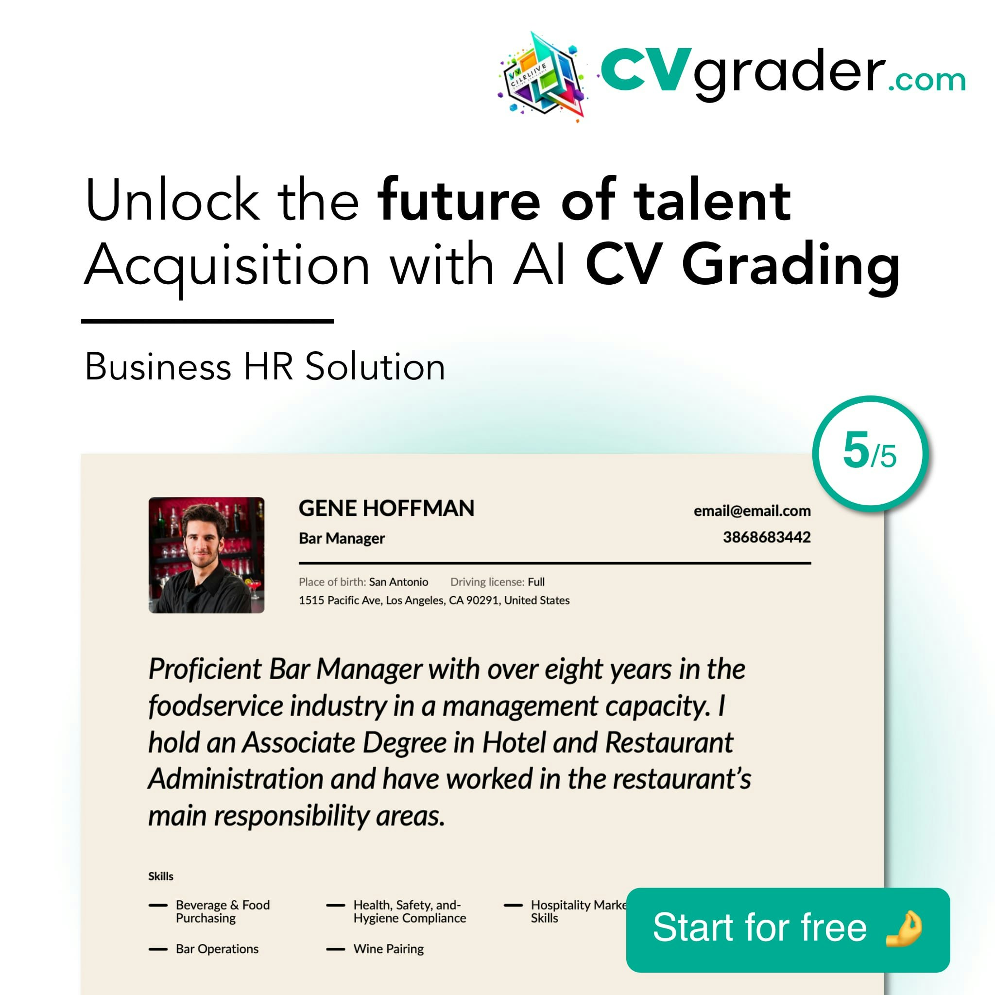 CVGrader.com - GPT AI CV ग्रेडिंग का उपयोग करके आप व्यवसाय के लिए प्रतिभा चयन मीडिया 6
