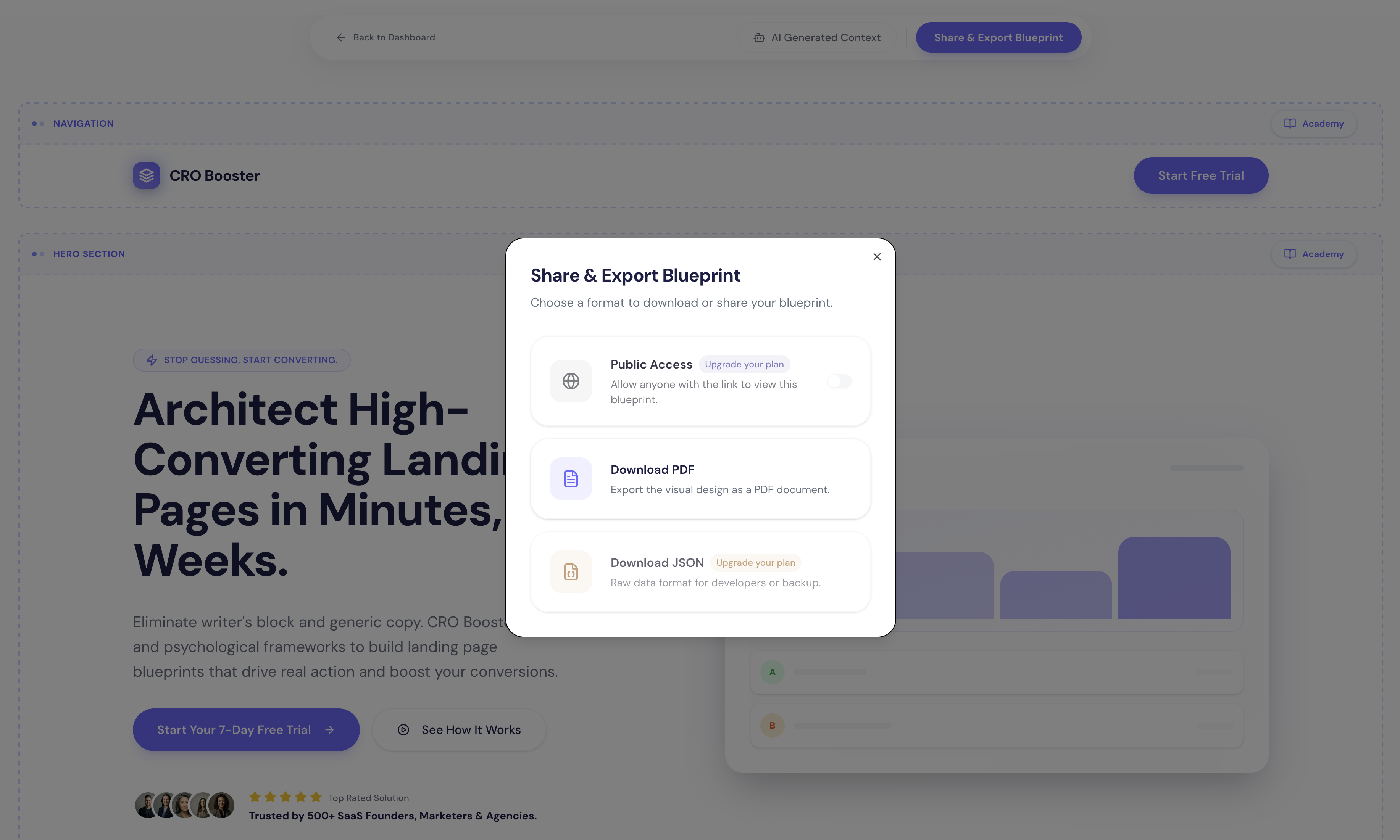 CRO Booster - Screenshot 5 showing product features and functionality